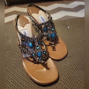 Jimmy Choo Tobacco Kid Leather with beading